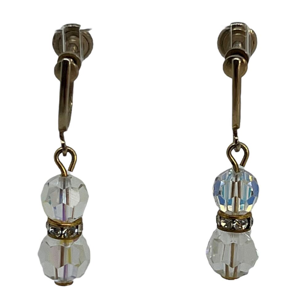 Vintage Beaded Dangle Earrings in Good Condition